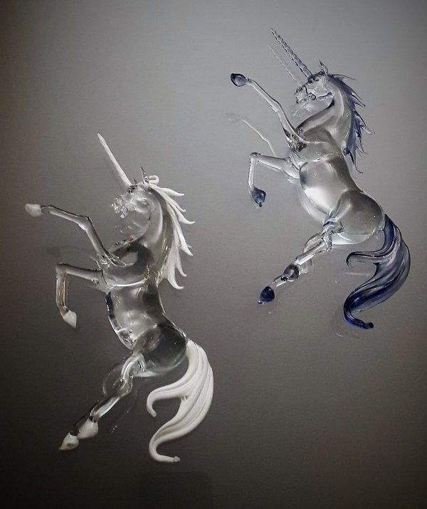 Sculpture licorne en verre borosilicate