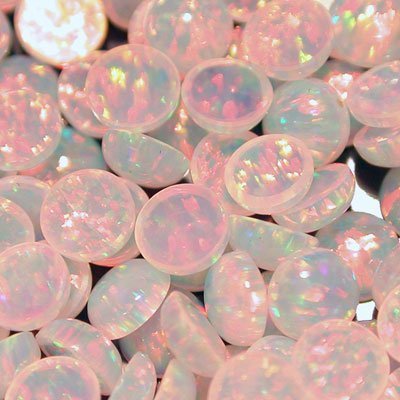 Opale rose 4mm cabochon rond