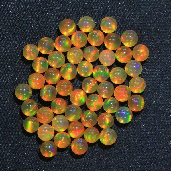 Opale orange 3mm sphère