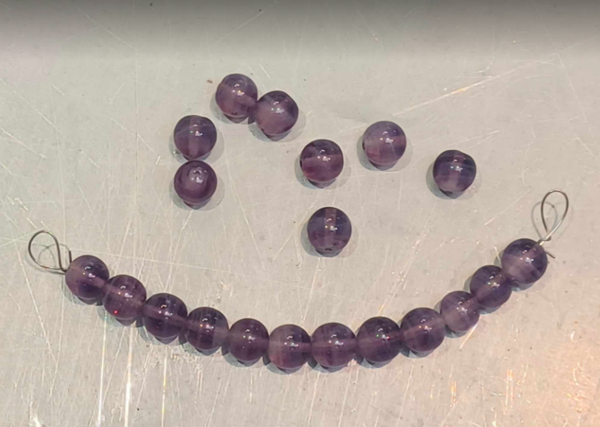 Perles Quartz Amethyste 10,5mm lot de 12